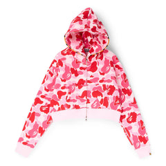 A Bathing Ape ABC Camo Baby Lisa Cropped Full Zip Hood (Pink)