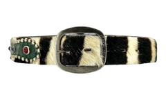 Reptile Studded Fur Belt "Black" GDRSFBB