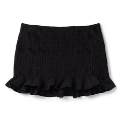 Danielle Guizio Constance Smocked Skirt (Black)
