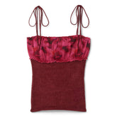 Danielle Guizio Ruched Chiffon Knit Tank (Pink)