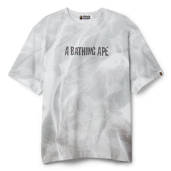 A Bathing Ape Overall Print Logo Relaxed Fit Tee (White)