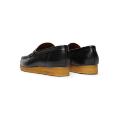 Clarks Wallabee Penny Loafer (Black Smooth Leather)