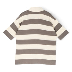 AMI Short Sleeves Polo With AMI De Coeur Patch (Blanc creme/Carbone)