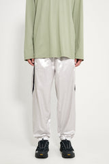 Olly Shinder Wet Look Nylon Split Jogger Silver