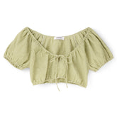Danielle Guizio Ravello Gingham Top (Green)