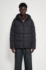 Stone Island Crinkle Reps NY Hooded Down Jacket Black
