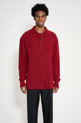TRES BIEN ATELJÉ Knit Box Polo Burgundy