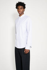 TRÈS BIEN ATELJÉ Pleated Classic Shirt White Blue Stripe