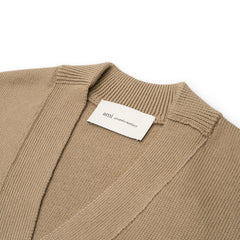 AMI Cardigan With Contrasted AMI De Coeur (Beige taupe/Ecru)