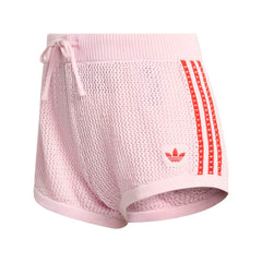 adidas Womens Knitted Crochet Short - Pink / Red