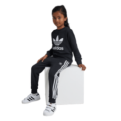 adidas Childrens Trefoil Crew Set - Black