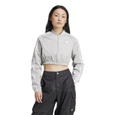 adidas Womens adicolor Teamgeist Cropped Track Top - Grey Two / White