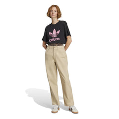adidas Womens Adicolor Trefoil Boxy Tee - Black / Pink
