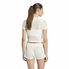 adidas Womens Crochet Tee - White