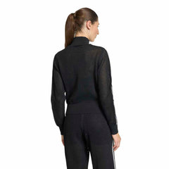 adidas Womens Kitted Crochet Track Top - Black