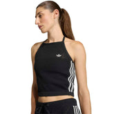 adidas Womens Knitted Crochet Halter Tee - Black