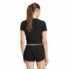 adidas Womens Knitted Crochet Tee - Black