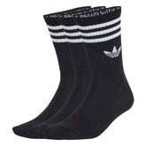 Adidas 3 Stripes Crew Socks 3 Pairs - Black/ White