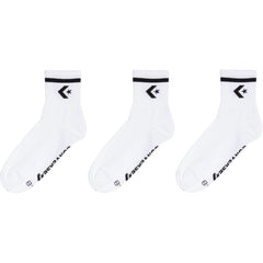 Converse Quarter Sock 3 Pack - White / Black