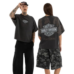KSCY X Harley Davidson Exhaust Batwing Tee - Pigment Black