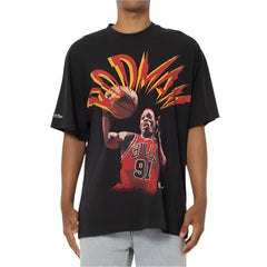 Mitchell & Ness Blaze Tee Dennis Rodman Chicago Bulls - Faded Black
