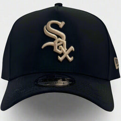 New Era 9FORTY A-Frame Snapback Tan Undervisor Chicago White Sox - Black / Tan