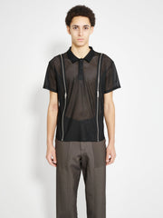 Olly Shinder Zip Polo Black Mesh