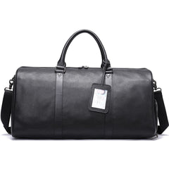 Genuine Leather Deluxe Duffle Bag 6020 - Black
