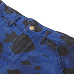 A Bathing Ape Solid 1St Camo Garment Dyed Relaxed Fit Work Shorts M (Navy)