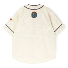 A Bathing Ape Solid Camo Multi Logo Baseball Ss Shirt M (Ivory)