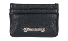 Scroll Logo Leather Card Holder "Black/Silver" CHRM0811