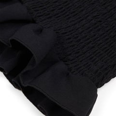 Danielle Guizio Constance Smocked Skirt (Black)