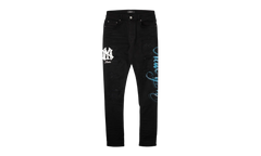 MA New York Airbrush Logo Jeans "Overdyed Black Blue White" AMDNSY1178 018