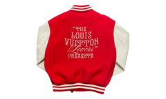 Mix Leather Varsity Jacket "Pharrell Williams - Bright Red/White" 1AFIQJ