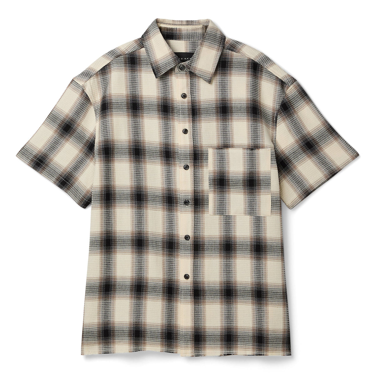 Beach Brains Hold Short Sleeve Shirt (Black/Brown check)