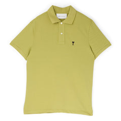 AMI Contrasted AMI De Coeur Polo Shirt (Matcha)