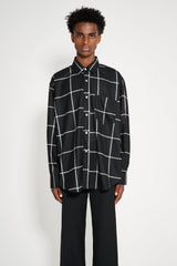 TRÈS BIEN everywear Oversized Classic Shirt Wool Check Black