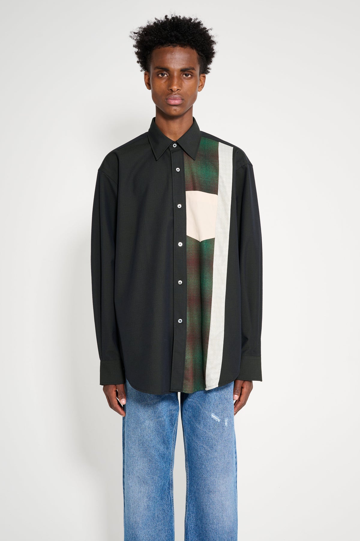 TRÈS BIEN everywear Re-Worked Classic Shirt Mixed Ripstop Black