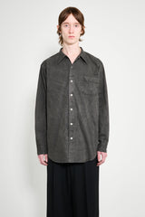 Taiga Takahashi Narrow Collar Shirt Sumi Dyed Black