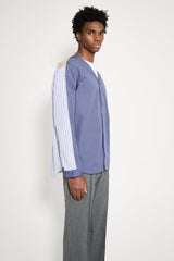 TRES BIEN ATELJÉ Deconstructed Baseball Shirt Blue