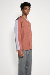 TRES BIEN ATELJÉ Deconstructed Baseball Shirt Brown