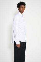TRÈS BIEN ATELJÉ Pleated Classic Shirt White Blue Stripe