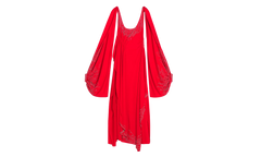 EMBROIDERED DRESS WITH OPEN SLEEVES "Red" RW DR9019 4893 E24 340