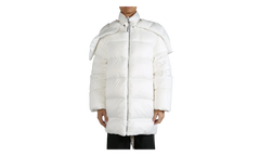 Rick Owens Woven Hooded Cyclopic Coat "Milk" MON39