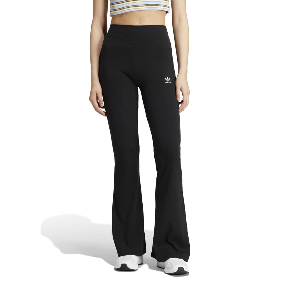 adidas Womens Essentials Rib Flared Leggings - Black