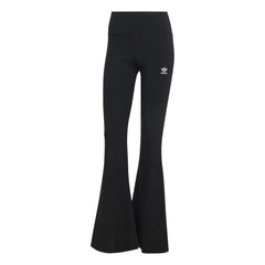 adidas Womens Essentials Rib Flared Leggings - Black
