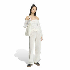 adidas Womens Knitted Crochet Track Pant  - Off White