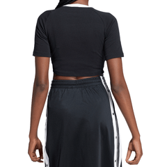 adidas Womens 3-Stripes Baby Tee - Black