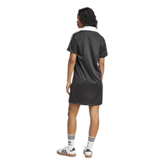 adidas Womens Adicolor Football Jacquard V-Neck Dress - Black