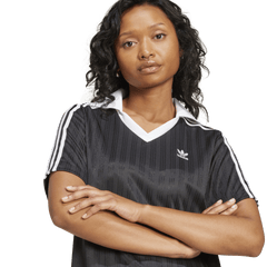 adidas Womens Adicolor Football Jacquard V-Neck Dress - Black